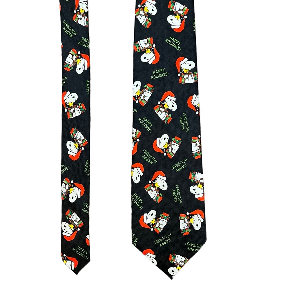 2/$15 Peanuts by Schulz Snoopy Happy Holidays Tie Retro Vintage Novelty 4" x 57"